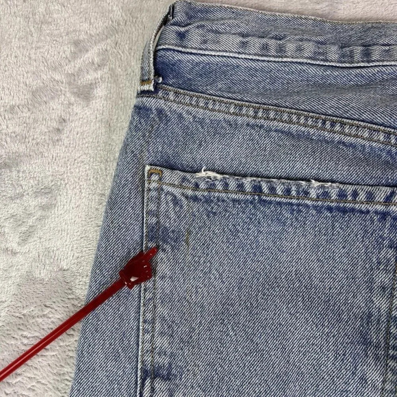 AGOLDE Straight Leg Jeans Women's 28 Distressed Hem Light Wash Chic Streetwear - Picture 16 of 16